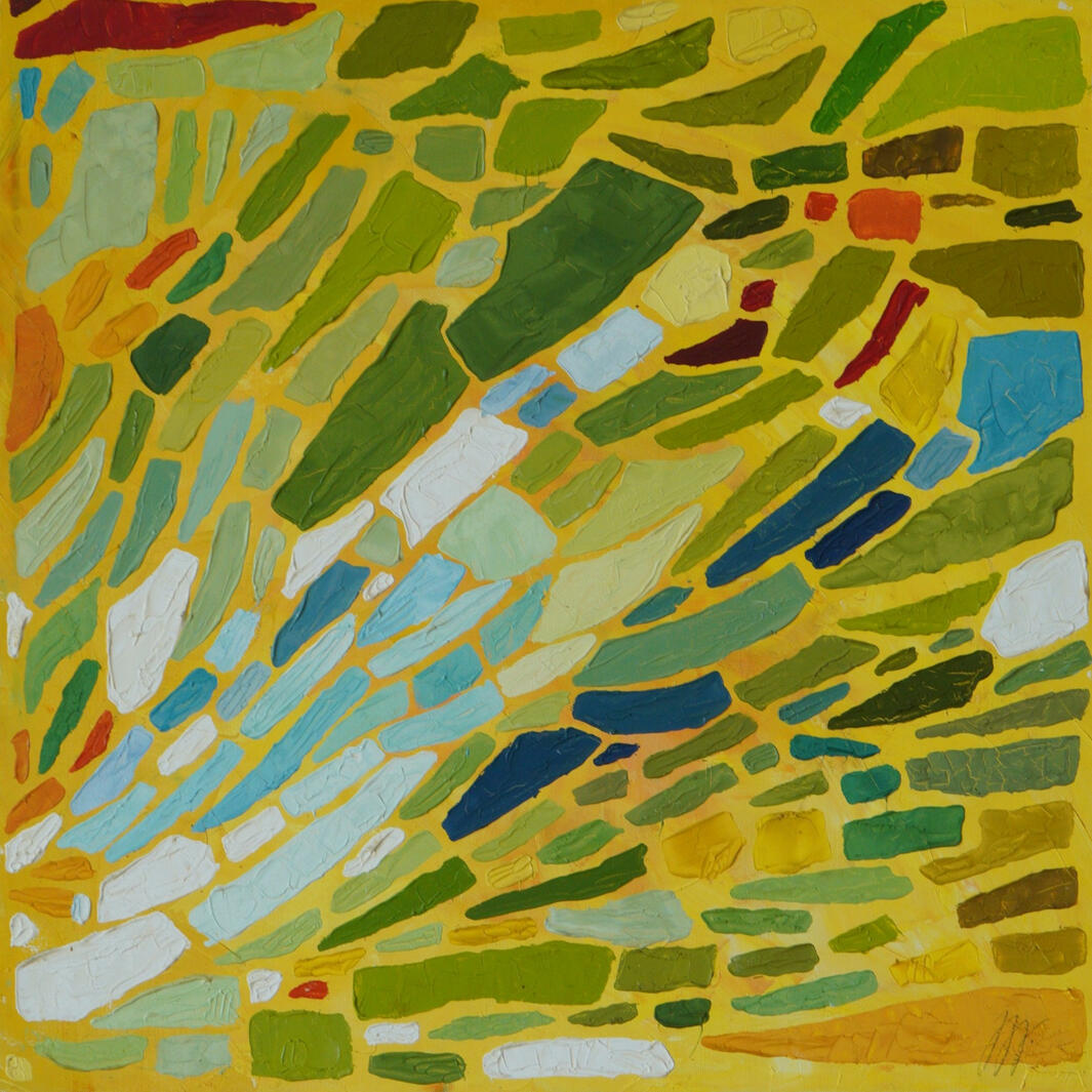 Segmenty, 50x50cm, olej na plátně, 2015, soukromá sbírka