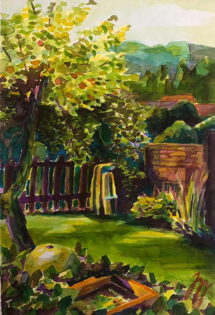 Janina zahrádka, 26,5x39cm, 2024, soukromá sbírka