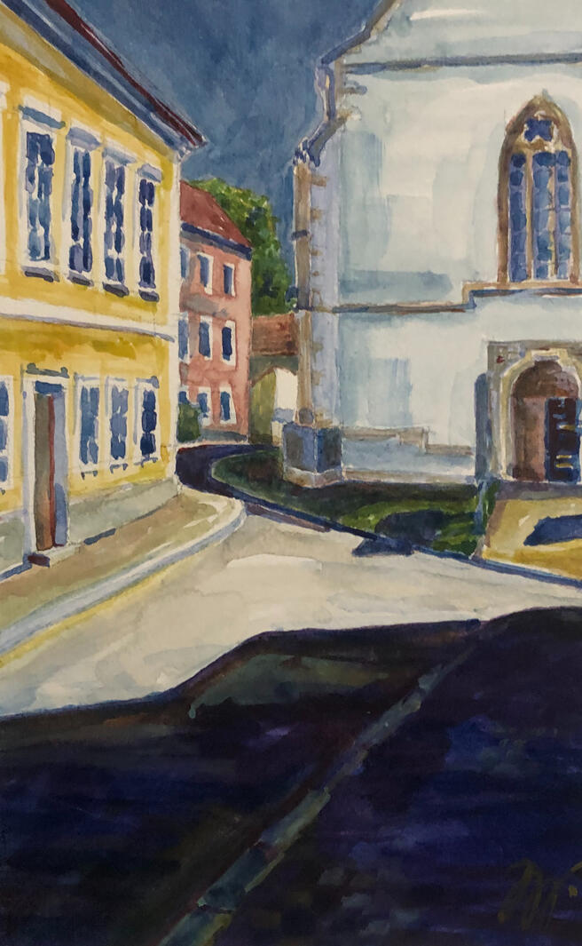 Nové Hrady - ulička, A4, 2025, 1 200,-kč