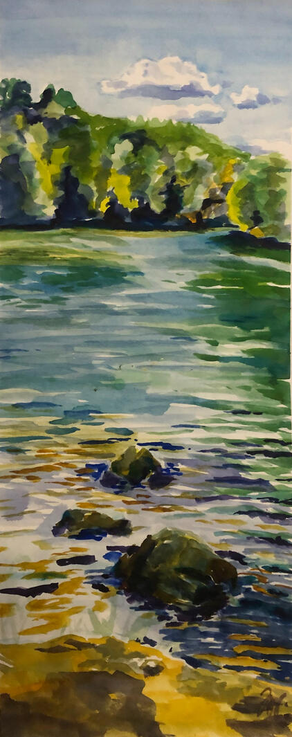 Le lac, 23x57cm, 2024, 4 000,-kč